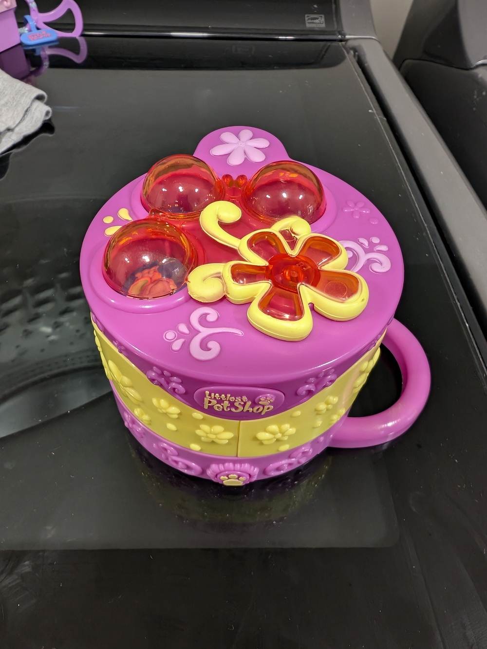 Littlest Pet Shop Purple & Yellow Flower Pop Activity Cup with Orange Bubbles